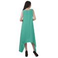 thumbnail image 4 of Moomaya Robe de Plage pour Femmes Sans Manches en Rayonne Unie à Ourlet Asymétrique pour Fête, 4 of 5