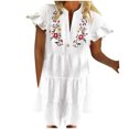 thumbnail image 1 of EQWLJWE Robes pour Femmes Robes pour Femmes 2023 Mode Féminine Été Floral Décontracté Ample Imprimé Couleur Débardeur Jupe Robe, 1 of 8