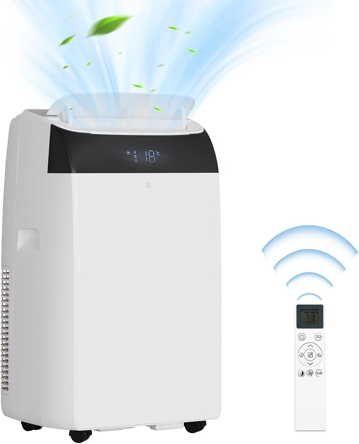 14000 BTU Portable Air Conditioners, Air Conditioner Portable for Room up to 750 Sq.Ft, 3-in-1 AC Unit with LED Function Display, Dehumidifier & Fan, Installation Kit & Remote Control for Home