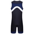 thumbnail image 3 of MSemis Men Quick Dry One Piece Swimsuit Zipper Bathing Suit Sleeveless Beach Swimwear Surfing Rash Guard Wetsuit Navy Blue L, 3 of 7