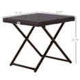 thumbnail image 3 of Outsunny Table Basse en Rotin, Table d'Appoint Pliante pour Patio Extérieur, Brun, 3 of 10