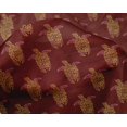 thumbnail image 4 of oneOone Silk Tabby Fabric Turtle Block Printed Fabric 1 Yard 42 Inch Wide, 4 of 4