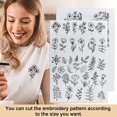 thumbnail image 3 of 2 Sheets Water Soluble Embroidery Stabilizer DIY Stick Stitch Embroidery Paper with Pre-Printed Flowers Leaves Animals Pattern Beginners Sewing Lover Gift, 3 of 8