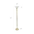 thumbnail image 3 of Elegant Designs 1 Light Torchiere Floor Lamp with Marbleized White Glass Shade, 3 of 8