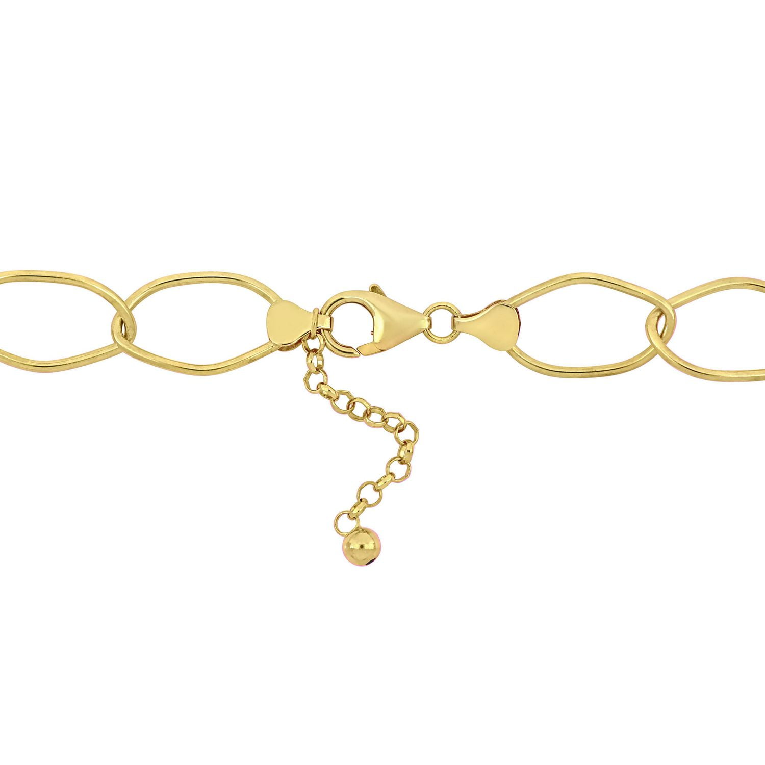 Collier avec trombone Miabella en argent sterling plaqué or 18K avec perles culture d'eau douce roses, 26 po