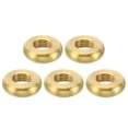 thumbnail image 1 of Unique Bargains M10x1 Écrou de Verrouillage Rond, Lot de 5 Écrou Plat à Bord en Laiton Massif Mince Vis Écrou de Verrouillage 19mmx6mm, 1 of 6