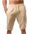 thumbnail image 2 of Txeol Linen Shorts for Men Summer Soild Color Beach Shorts Elastic Waist Drawstring Outdoor Shorts with Pockets Breathable Sports Shorts Limited Time Deal,Khaki,XXXL, 2 of 6