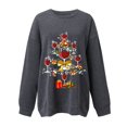 thumbnail image 4 of EGNMCR Chandail en Molleton de Noël Mode Femme Manches Longues Col Rond Imprimé de Noël Haut Ample Blouse Chandails en Molleton, 4 of 5