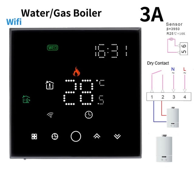 APP WiFi Smart Thermostat, Electric Floor Heating/ Water/Gas Boiler Temperature Remote Controller Temperature Controller ,Easy to Install