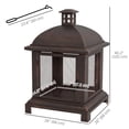 thumbnail image 3 of Outsunny Foyer Extérieur de 26 Pouces avec Tisonnier, Foyer au Bois Style Cheminée, Noir, 3 of 10