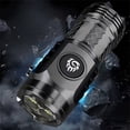 thumbnail image 3 of Vaidha Flashlight Bright Rechargeable-bright Small Portable Outdoor Lighting Shooting Household Mini Three-eye Small Steel, 3 of 6