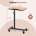 thumbnail image 4 of Giantex Adjustable Tilt Overbed Table, Medical Bedside Bed Table, Hospital Food Tray, Home Laptop Desk, Natural, 4 of 10