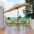 thumbnail image 3 of YUSAZENS 10FT Patio Table Umbrella Outdoor UV Protection Crank Lift Push Button Tilt 8 Sturdy Ribs for Yard Deck Pool Tan, 3 of 9