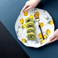 thumbnail image 4 of Jpxdew Lemon Shape Dinner Plate,7.87x7.87x0.98in Ceramic Tableware,Unique Lace Design Dessert Fruit Dish, 4 of 6
