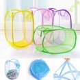 thumbnail image 4 of SHISUYAN Foldable Up Easy Open Mesh Laundry Clothes Hamper Basket for College Dorm (Black), 4 of 8
