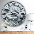 thumbnail image 2 of DesignArt Waves of White Gray Paint Large Wall Clock, 2 of 2