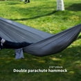 thumbnail image 2 of Tignapoo Spacious Double Nylon Hammock for Outdoor Adventures – Versatile Swing for Camping, Hiking, and Home Relaxation – Durable 210T Material in Yellow and Grey Color Combination, 2 of 7