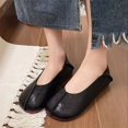 thumbnail image 2 of Leather Sandals for Women, Soft Flat Casual Shoes with Split-Toe Design, Plus-Size Spring and Summer Slide, 2 of 7