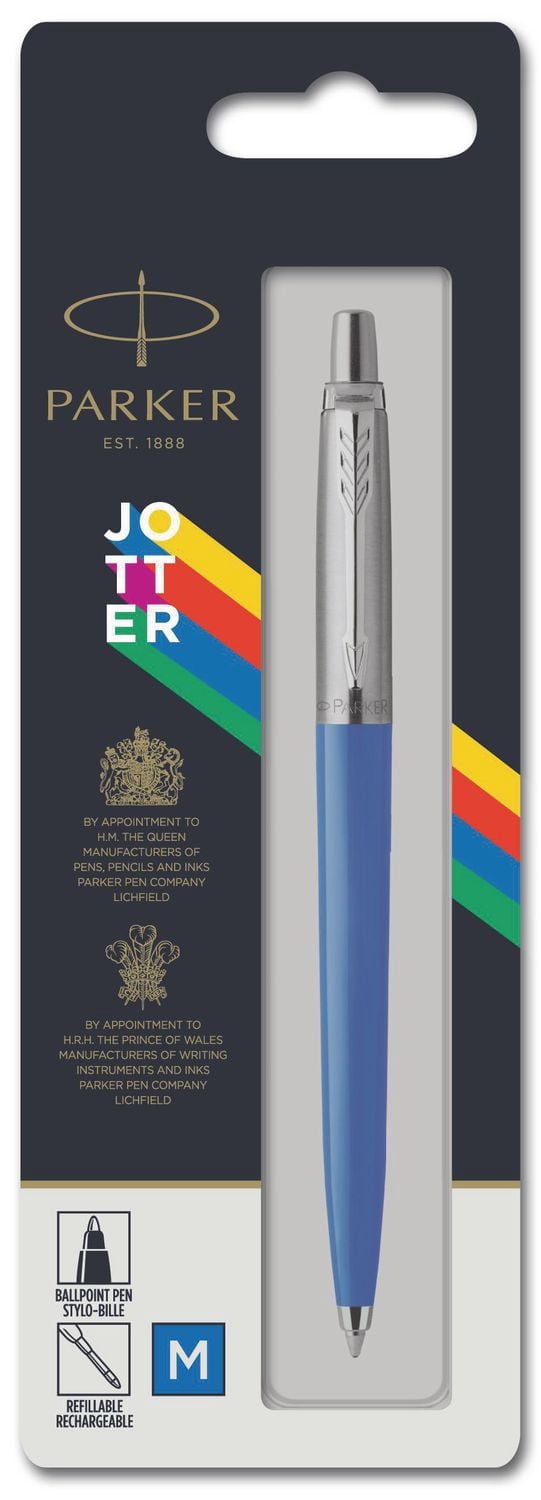 Parker Stylo à bille Jotter Originals bleu, pointe moyenne, encre bleue