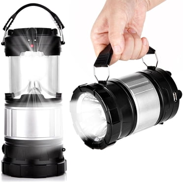 Lanternes de Camping à DEL Alimentées par Piles, Lampes de Poche Portatives 2-en-1, Lanternes Pliables