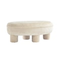 thumbnail image 1 of Tribeca Ottomane d'Appoint en Chenille Moderne Mi-Siècle, Crème, 1 of 9