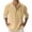 Q-Khaki, variant on 2025 Men Shirts Mens Spring Summer Loose Pajama Short Stand Collar Solid Color Mens Bodysuit Romper Pocket Long Sleeve Pullover