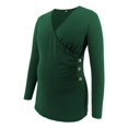 thumbnail image 3 of Jchiup Maternity Shirt Side Button and Ruched Long Sleeve Tunic Nursing Tops, 3 of 6