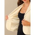 thumbnail image 5 of INSPIRE CHIC Blazer de Tailleur Extensible pour Femme à Col à Revers pour le Travail Beige G, 5 of 5