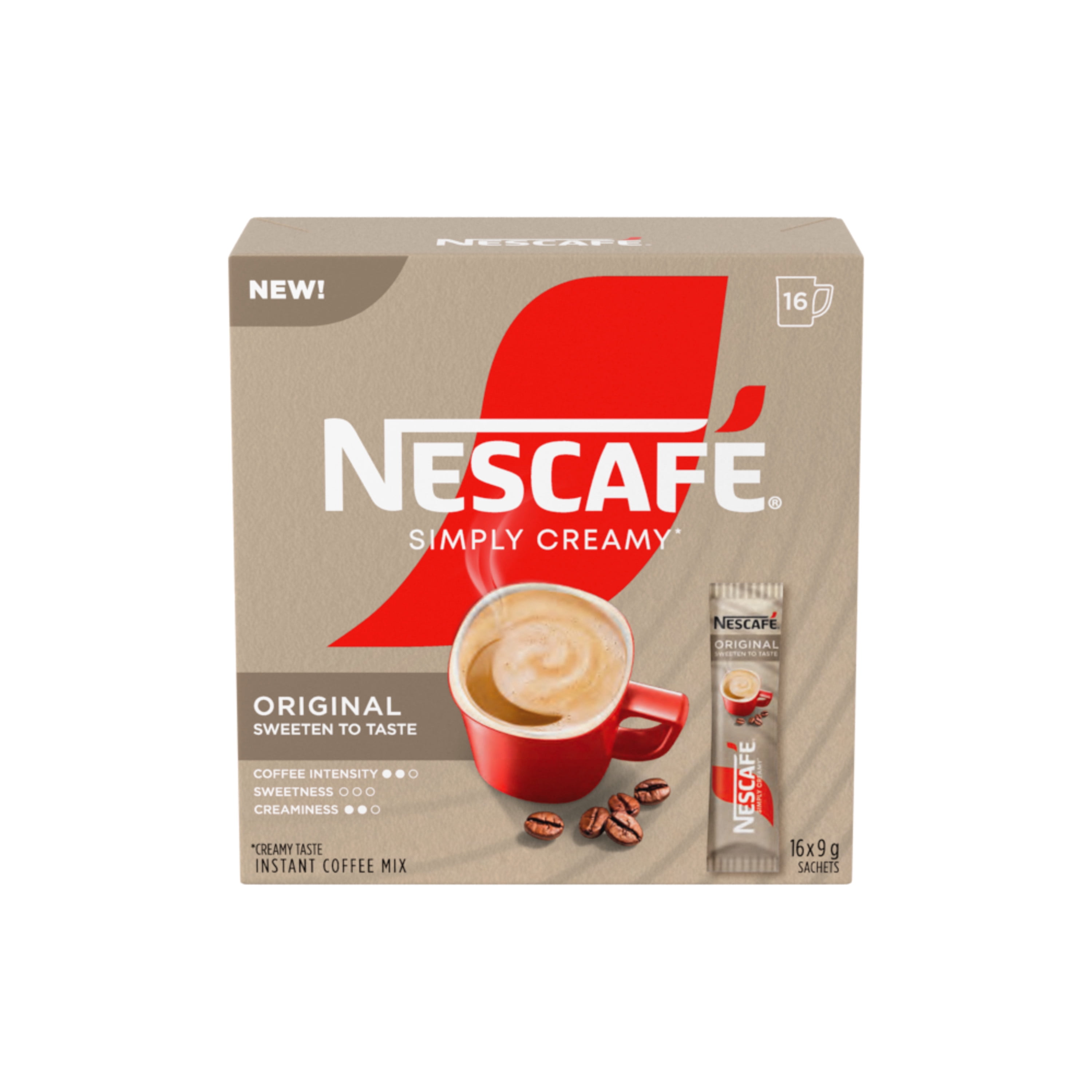 Simply Creamy Instant Coffee Single-serve Sachets, Contains Instant Coffee & Coffee Creamer, 100% Responsibly Sourced Coffee