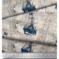 thumbnail image 2 of Soimoi Velvet Fabric Fish & Ship Ocean Fabric Prints By Yard 58 Inch Wide, 2 of 3