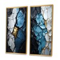 thumbnail image 3 of Designart "Turquoise Tranquility Marble Art in Turquoise, White, and Gold I" Abstract Painting Framed Wall Art Set Of 2 - Modern Gold Framed Wall Art Set Of 2, 3 of 6