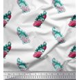 thumbnail image 1 of Soimoi Moss Georgette Fabric Swirl & Floral Block Printed Fabric 1 Yard 42 Inch Wide, 1 of 3
