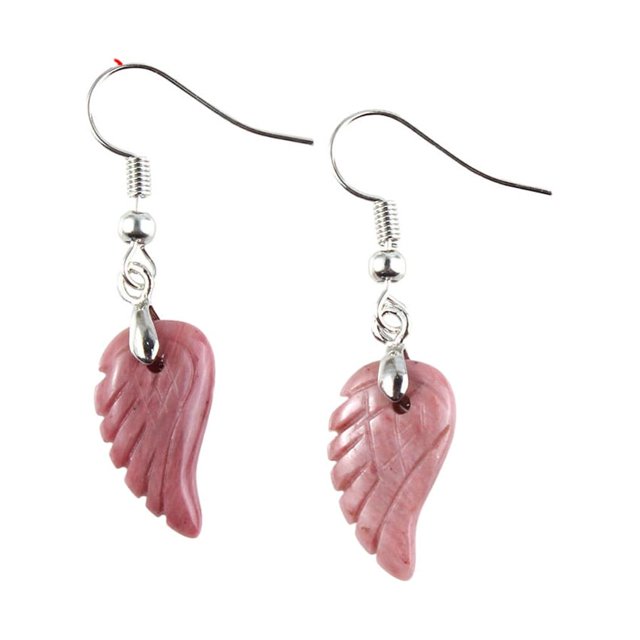 1 Pair Pearl Earring Ear Stud Sweet Gift Exquisite Attractive Beautiful Long-lasting Rustproof Carved Crystal Angel Wing Type 8