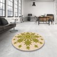 thumbnail image 4 of Ahgly Company Tapis d'Intérieur Lavable en Machine Carré Transitionnel Kaki Or, 4 Pieds Carré, 4 of 7