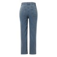 thumbnail image 4 of 2025 Women Solid Loose Slimming Jean Button Pant Pocket Washed Classic Denim Polished Waist Ripped Jeans Mod Mom, 4 of 4