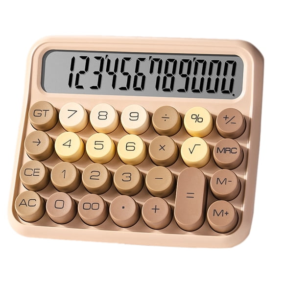 Calculatrice avec Gros Bouton Mignonne Calculatrices de Bureau 12 Chiffres Écran LCD 5 Pouces Interrupteur Mécanique Démangeaison Calculatrice Esthétique pour la Vie Quotidienne et le Travail de Base hors Glace