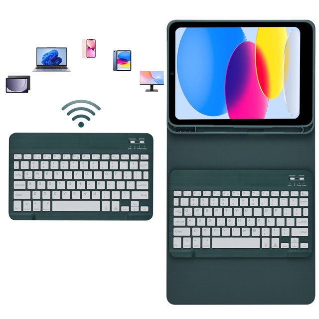 Clavier Sans Fil pour Tablette, Étui Clavier Magnétique Rétroéclairé à 7 Couleurs pour Tablette pour le Travail et les Études Rose, Vert, Bleu