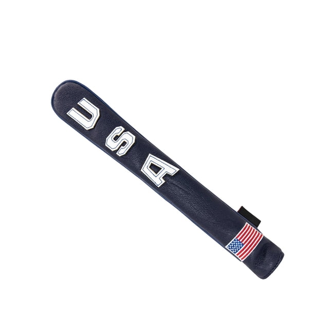 Becaristey Étanche PU pour Golf Alignement Stick Housse Cas Brodé Bleu Blanc 33 x 5.5cm 1Set