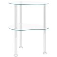 thumbnail image 3 of vidaXL 2-Tier Side Table Transparent 38x38x50 cm Tempered Glass, 3 of 5