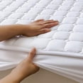 thumbnail image 4 of Maplenight Drap-Housse Toutes Saisons Format Grand Coussin Doux Protège-Matelas Antidérapant - Format Lit Double (Polyester, Teinture Réactive) Blanc, 4 of 5