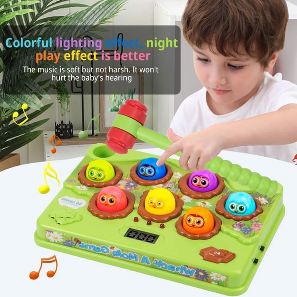 Jeu De Tape-taupe Tortue éducatif – Marteler Pour Apprendre Couleurs Et Coordination, Jouet Interactif ABS Dès 3 Ans