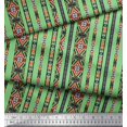 thumbnail image 2 of Soimoi Moss Georgette Fabric Ikat Southwestern Printed Fabric 1 Yard 42 Inch Wide, 2 of 3
