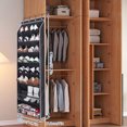 thumbnail image 2 of ZYNERY 163cm 10 Tier over The Door Shoe Rack，Hanging Shoe Organizer Suitable for Foyer Storage ，Hanging Shoe Rack  for Closet Storage Boots（Black）, 2 of 7