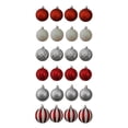 thumbnail image 1 of Holiday Time 24 Count Shatterproof Ornaments-Red/Silver/White, 1 of 4