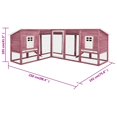 thumbnail image 4 of vidaXL Outdoor Rabbit Hutch with Run Mocca and White Solid Fir Wood, 4 of 5