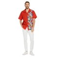 thumbnail image 2 of Hawaii Hangover Chemise Hawaïenne Aloha pour Homme en Coton Premium Orchid Paradise Rouge 3TG, 2 of 5