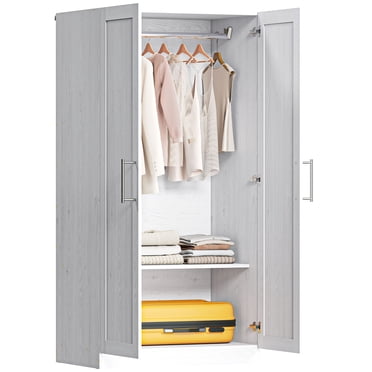 HOMCOM Modern Armoire Wardrobe Closet, 2 Door Wardrobe Cabinet, White