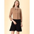 thumbnail image 4 of INSPIRE CHIC Women's Elegant Button Down Point Collar Short Bomber Jacket, 4 of 6
