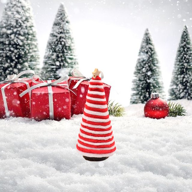 Meitianfacai Christmas Mini Christmas Tree Table Stand Scene Decoration Tray Ornament 4.72/6.29/8.26 In