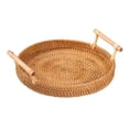thumbnail image 2 of GUOOL Panier Rond Fait à la Main Présentoir de Paniers avec Poignée Organisateur de Garde-Manger Accessoires Photo 22 cm, 2 of 9